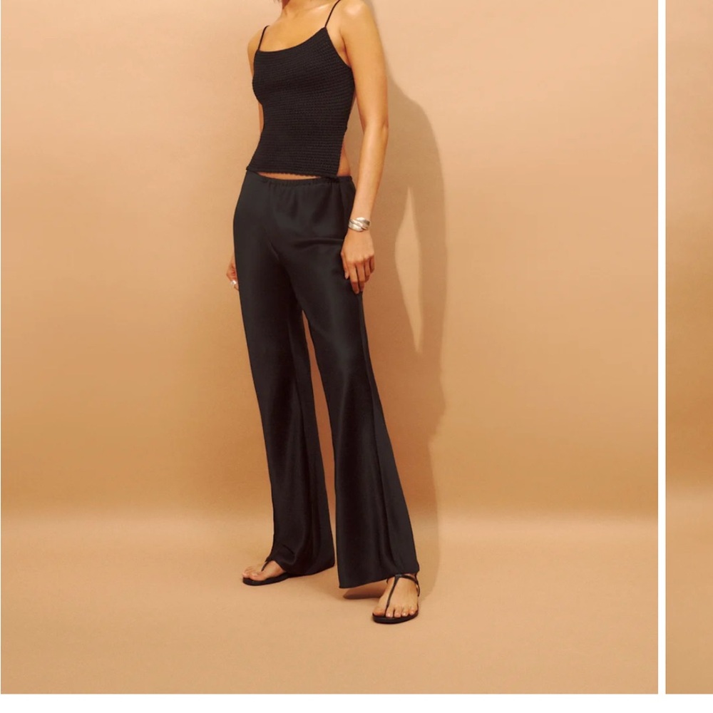 Reformation Elegant Black Wide Leg Pants